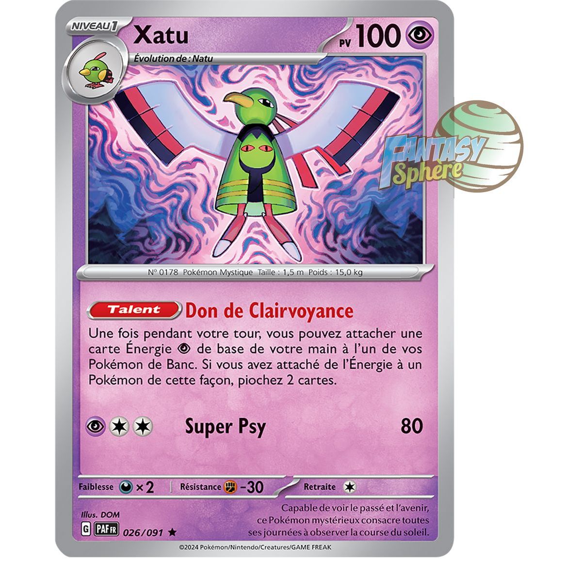 Xatu – Holo Rare 26/91 – Scharlachrote und violette Schicksale von Paldea