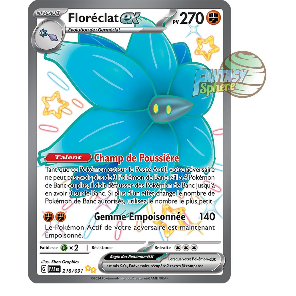 Florespace EX – Shiny Ultra Rare 218/91 – Scharlachrote und violette Destinées de Paldea