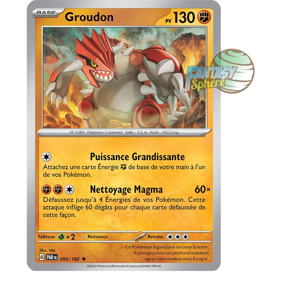 Groudon – Holo Rare 93/182 – Scarlet and Violet Paradox Rift