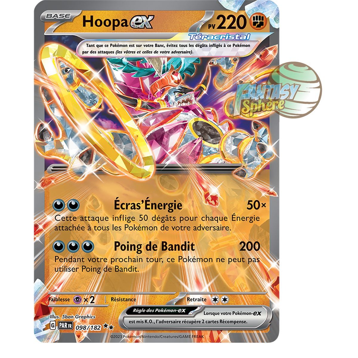 Item Hoopa EX – Double Rare 98/182 – Scharlachrotes und violettes Faille-Paradoxon