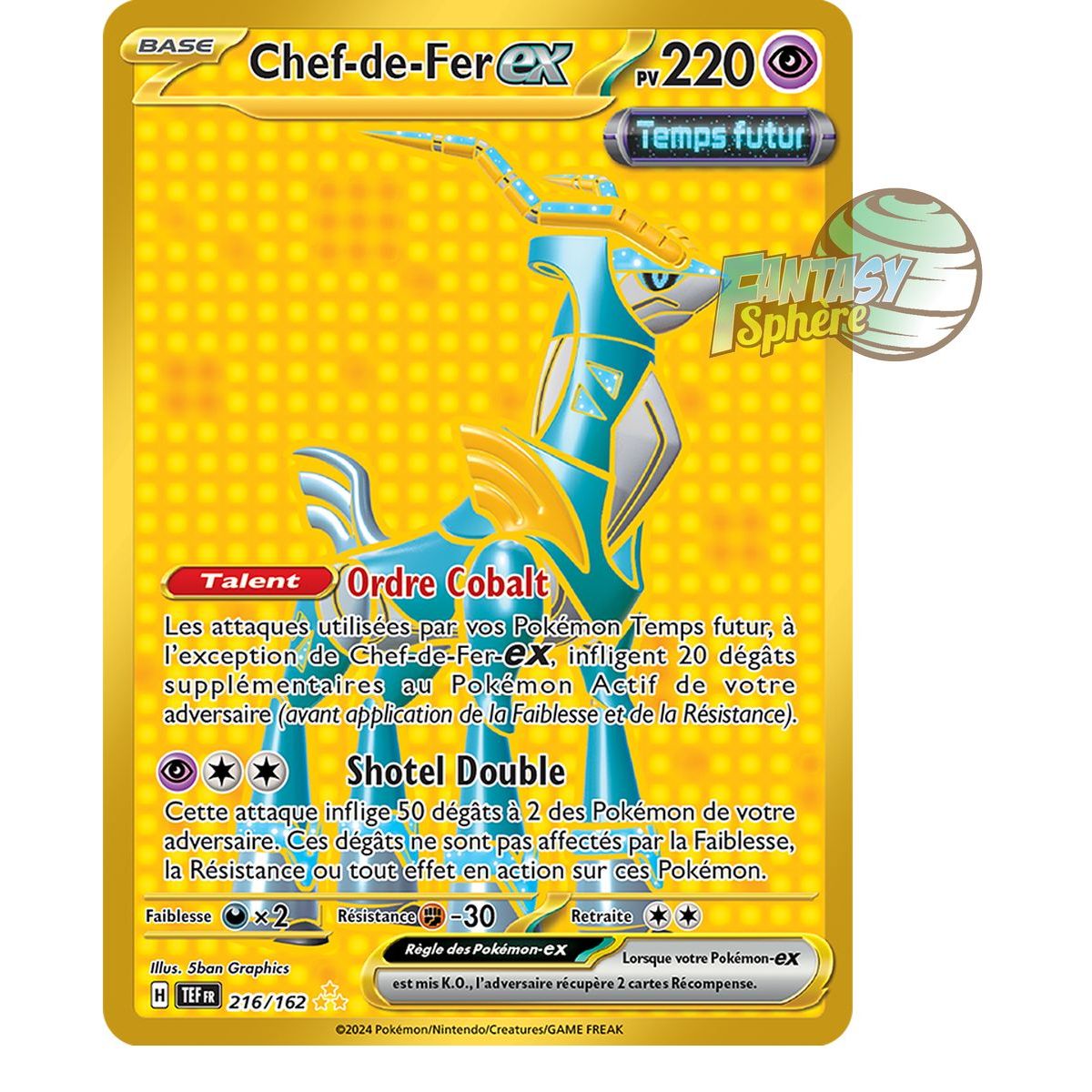 Chef-de-Fer EX – Secret Rare 216/162 – Scharlachrote und violette Zeitkräfte