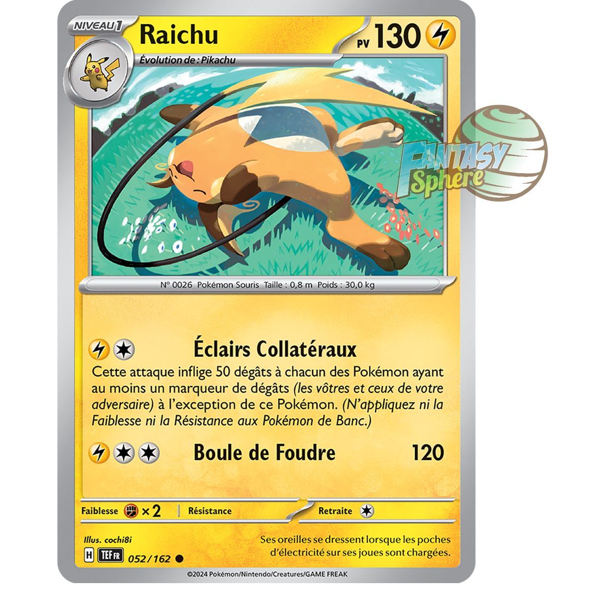 Raichu – Rückseite 52/162 – Scharlachrote und violette Zeitkräfte