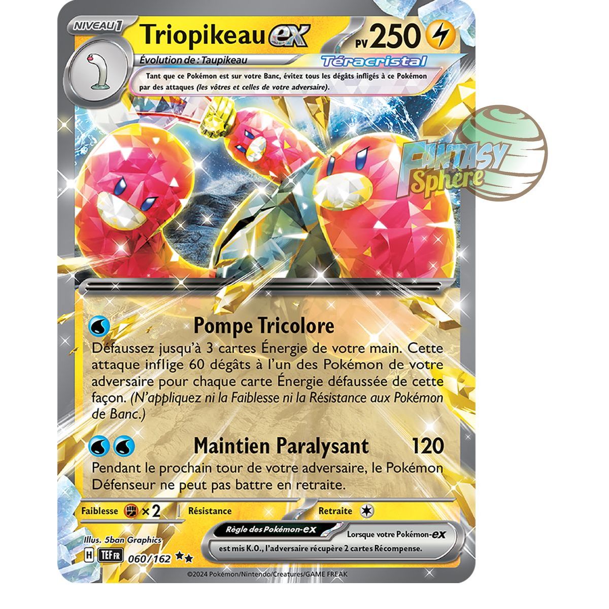 Item Triopikeau EX – Double Rare 60/162 – Scharlachrote und violette Zeitkräfte