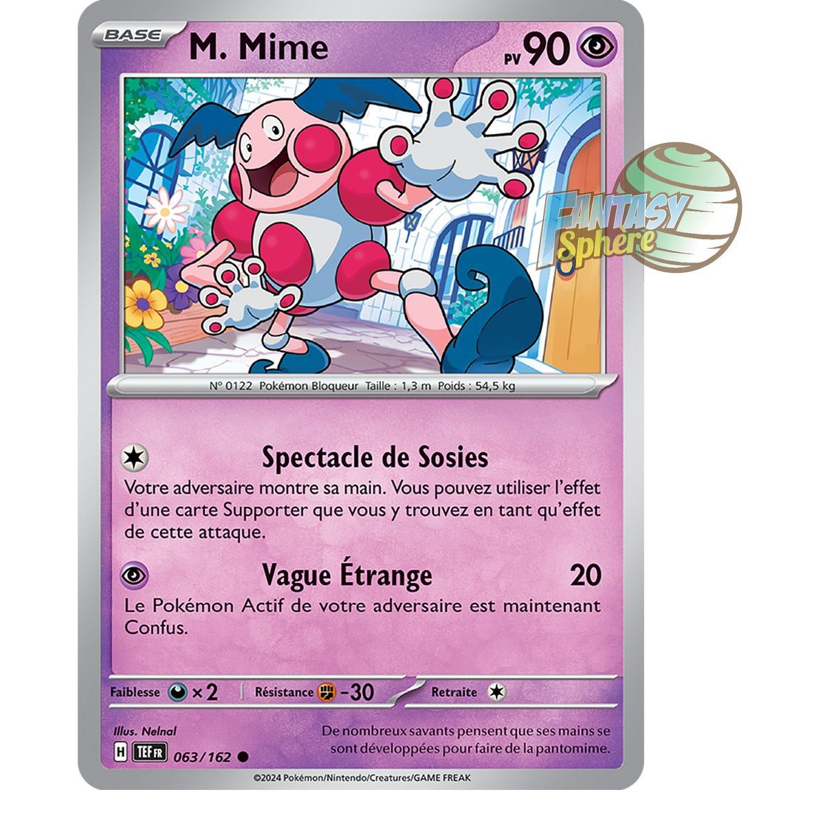 Item Mr. Mime – Rückseite 63/162 – Scharlachrote und violette Zeitkräfte