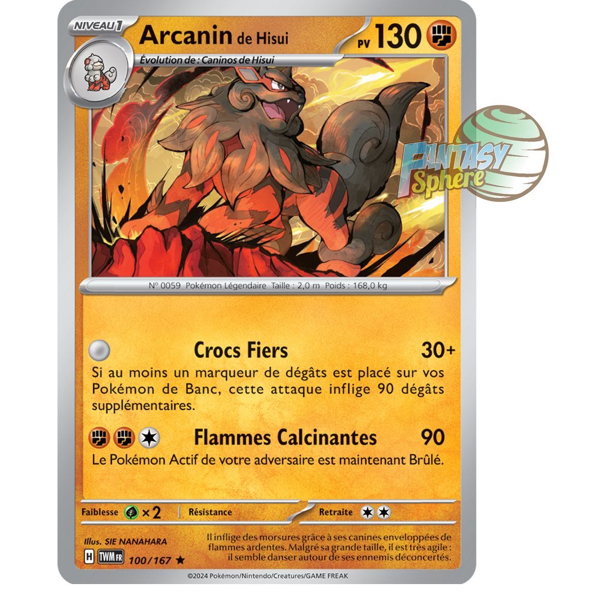 Arcanine of Hisui – Holo Rare 100/167 – Scharlachrote und violette Twilight-Maskerade