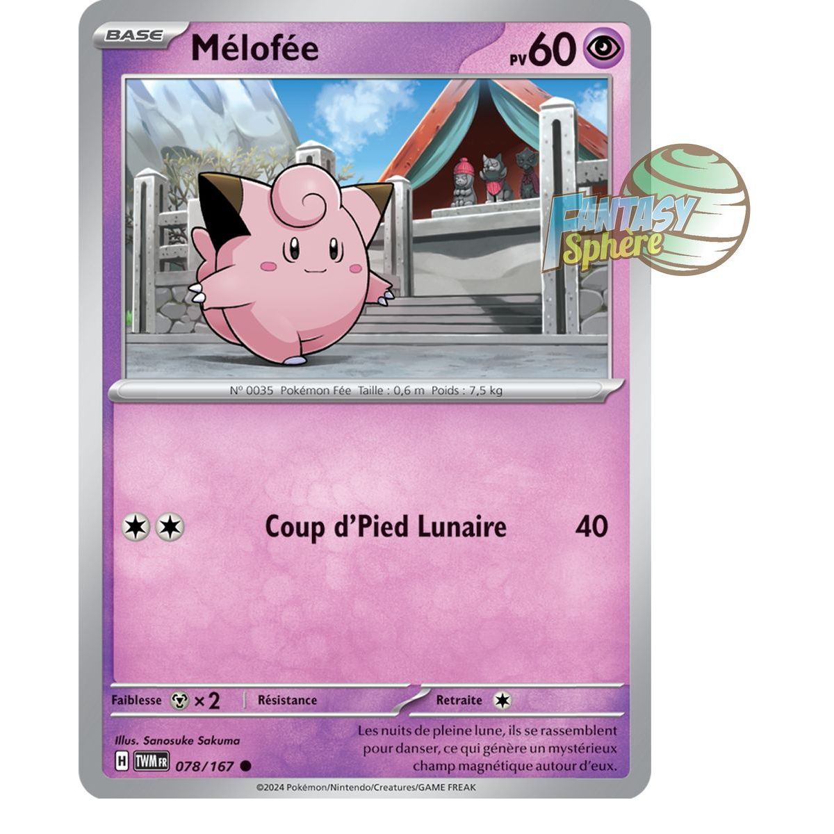 Item Clefairy – Rückseite 78/167 – Scharlachrote und violette Twilight-Maskerade