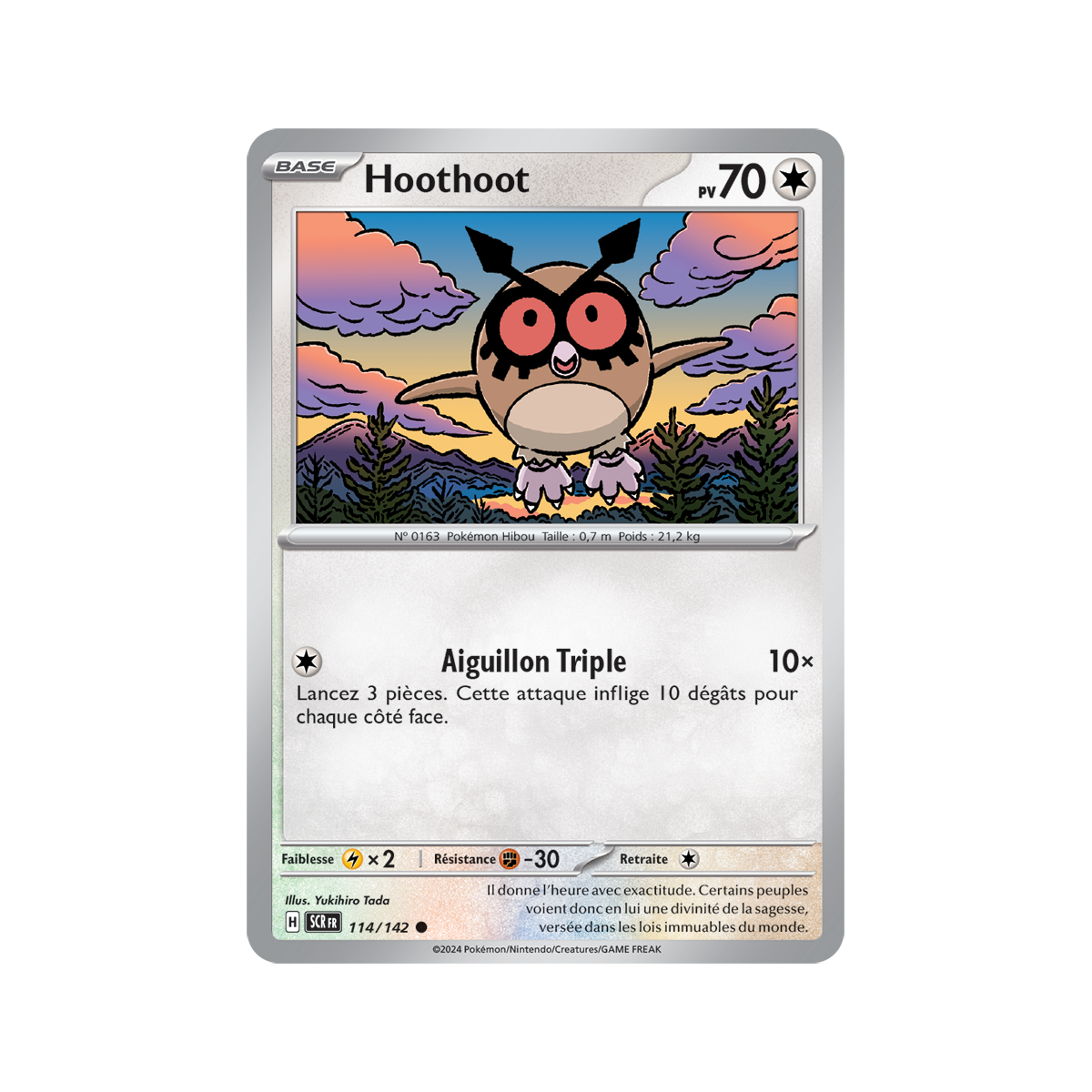 Hoothoot – Rückseite 114/142 – Scharlachrote und violette Sternkrone