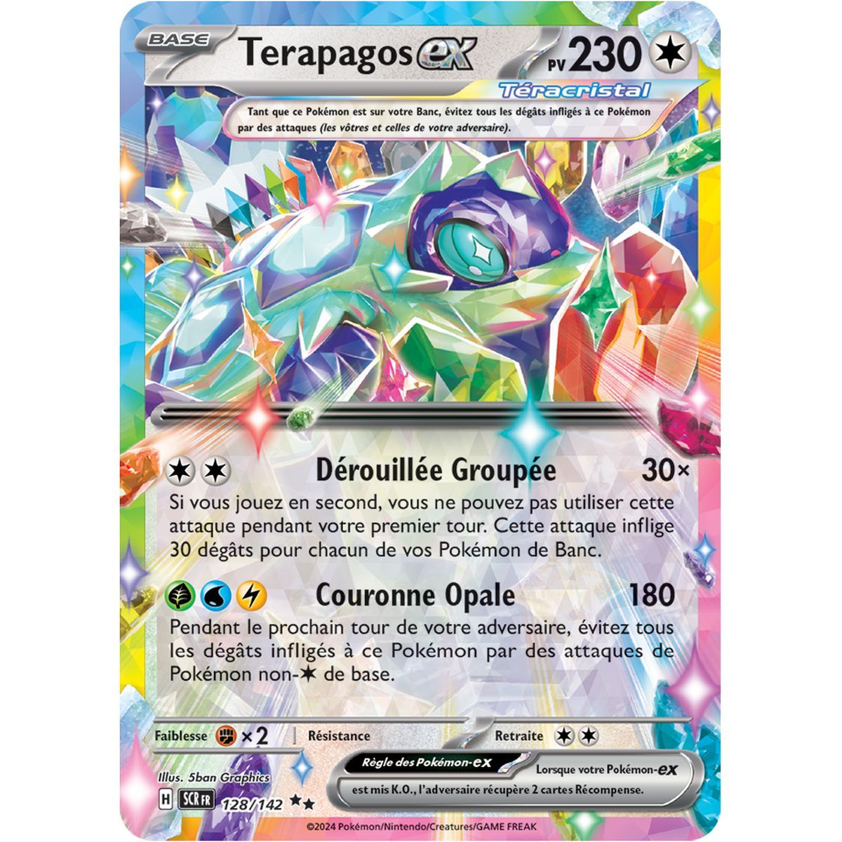 Terapagos EX – Double Rare 128/142 – Scarlet und Stellar Crown Purple