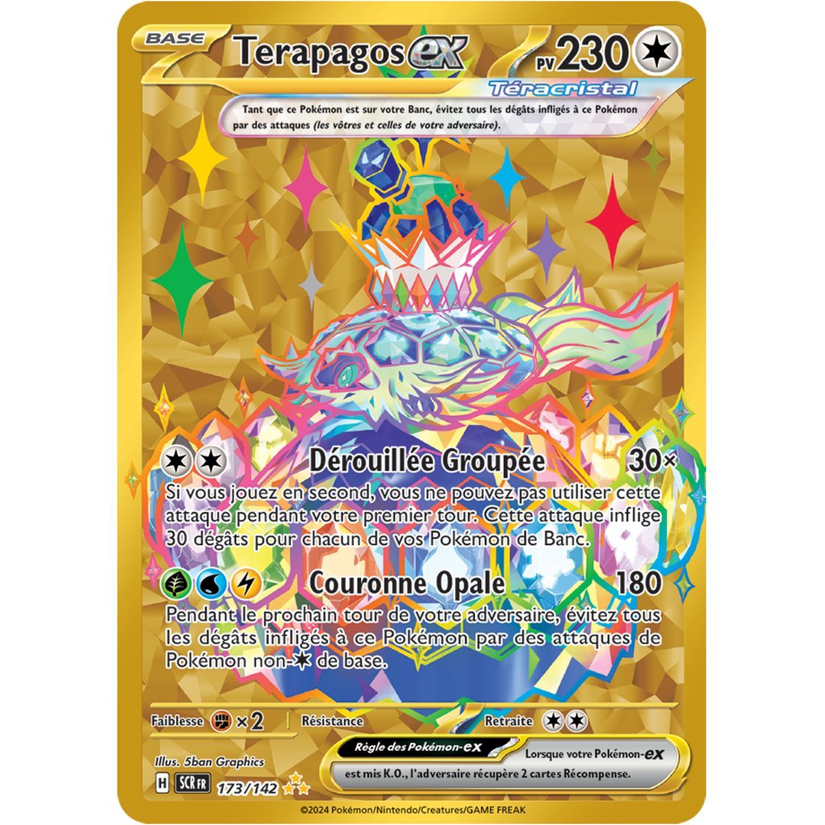 Item Terapagos EX – Hyper Rare 173/142 – Scarlet und Stellar Crown Purple