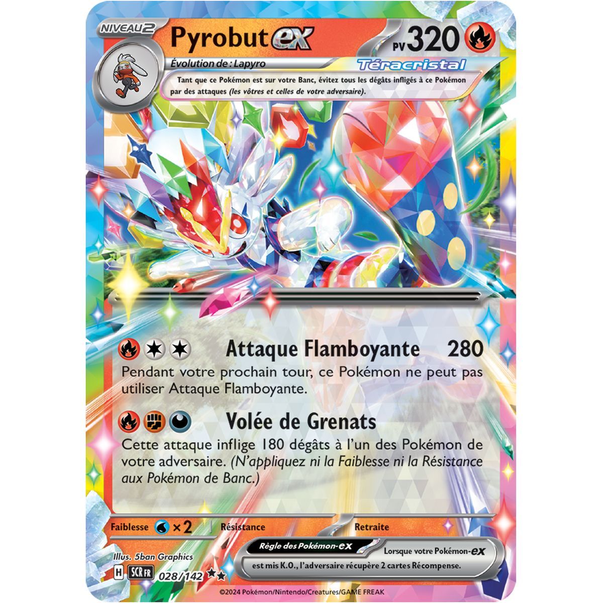 Pyrobut EX – Double Rare 28/142 – Scarlet und Stellar Crown Purple