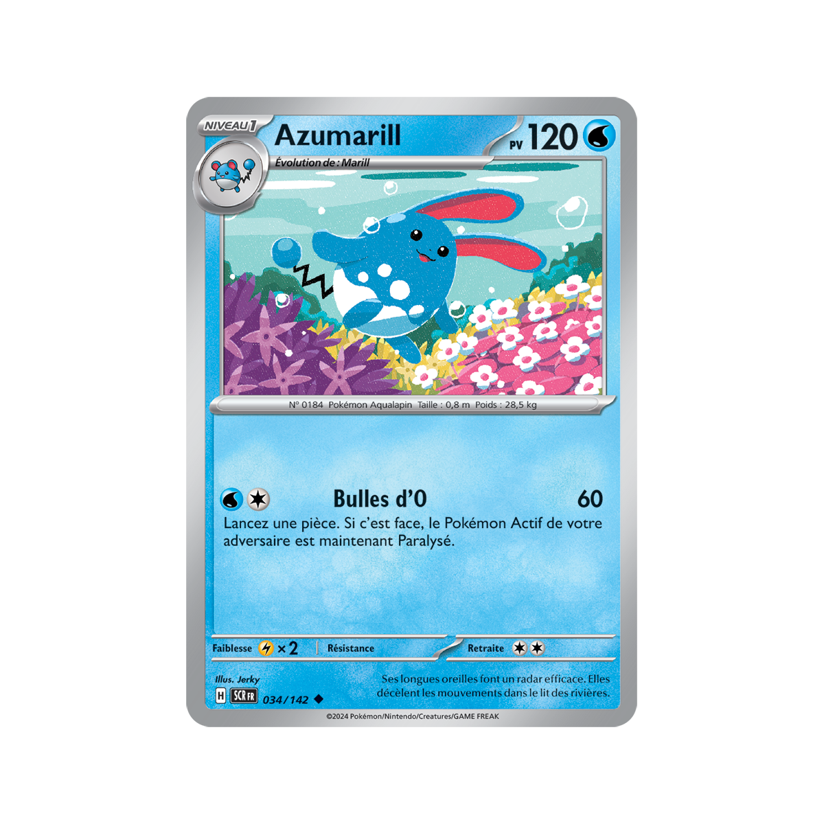 Azumarill – Rückseite 34/142 – Scharlachrote und violette Sternkrone