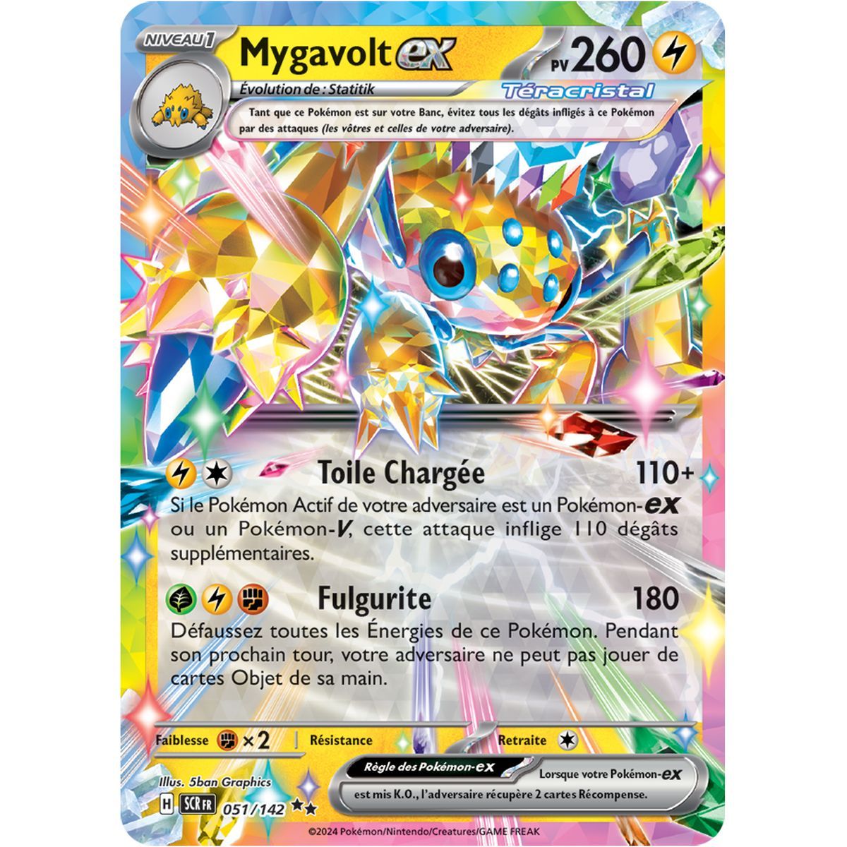 Mygavolt EX – Double Rare 51/142 – Scarlet und Stellar Crown Purple