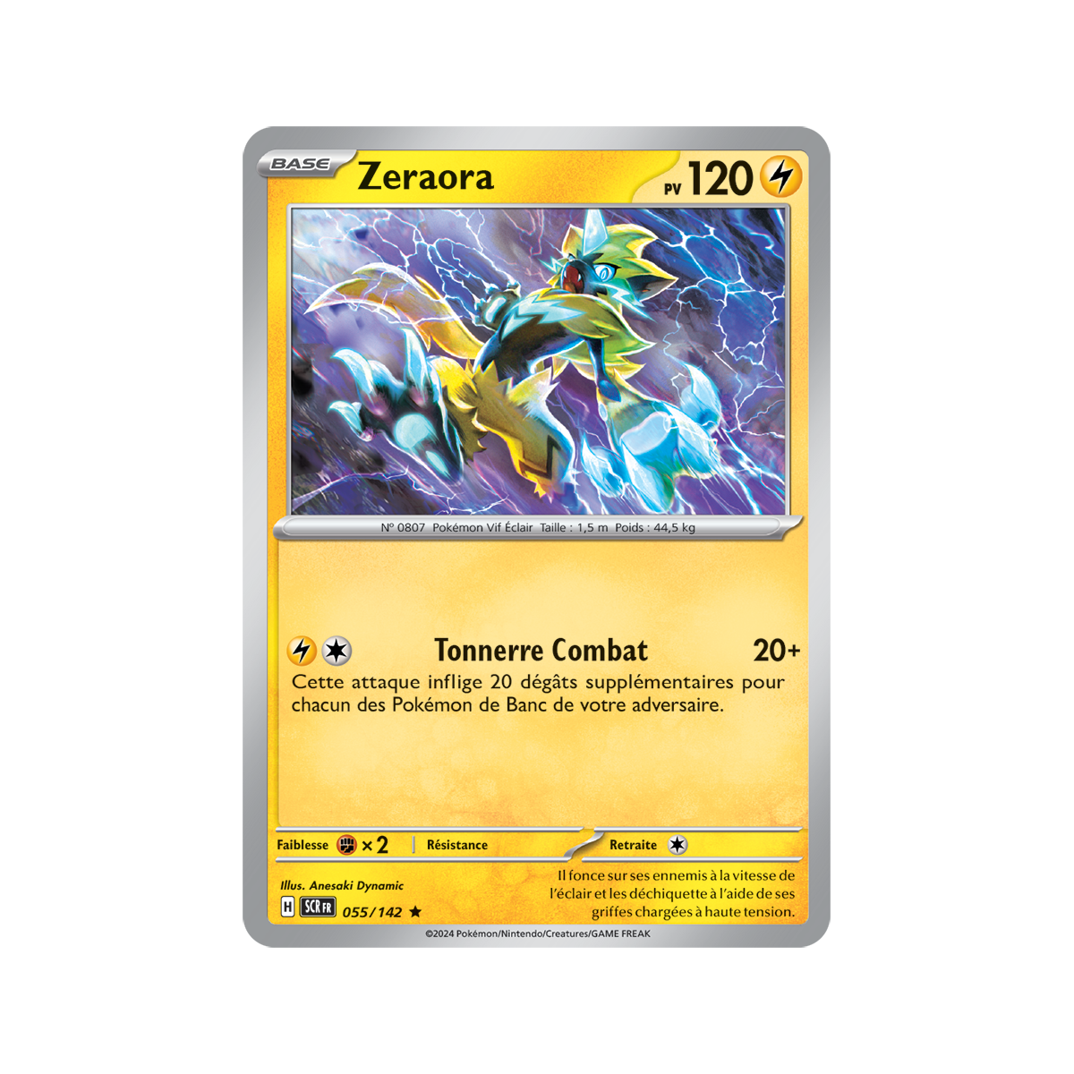 Item Zeraora – Rückseite 55/142 – Scharlachrote und violette Sternkrone