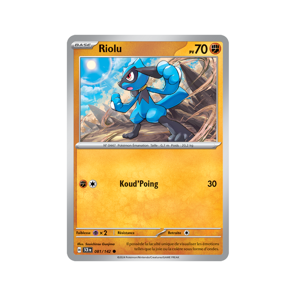 Riolu – Rückseite 81/142 – Scharlachrote und violette Sternkrone