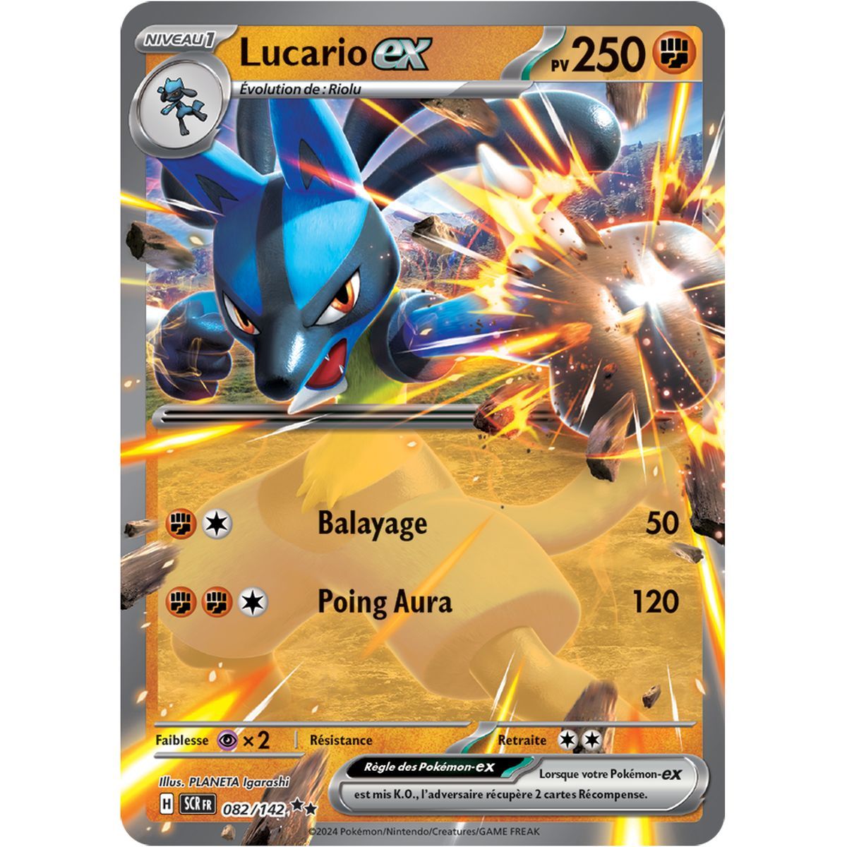 Item Lucario EX – Double Rare 82/142 – Scharlachrote und lila Sternkrone