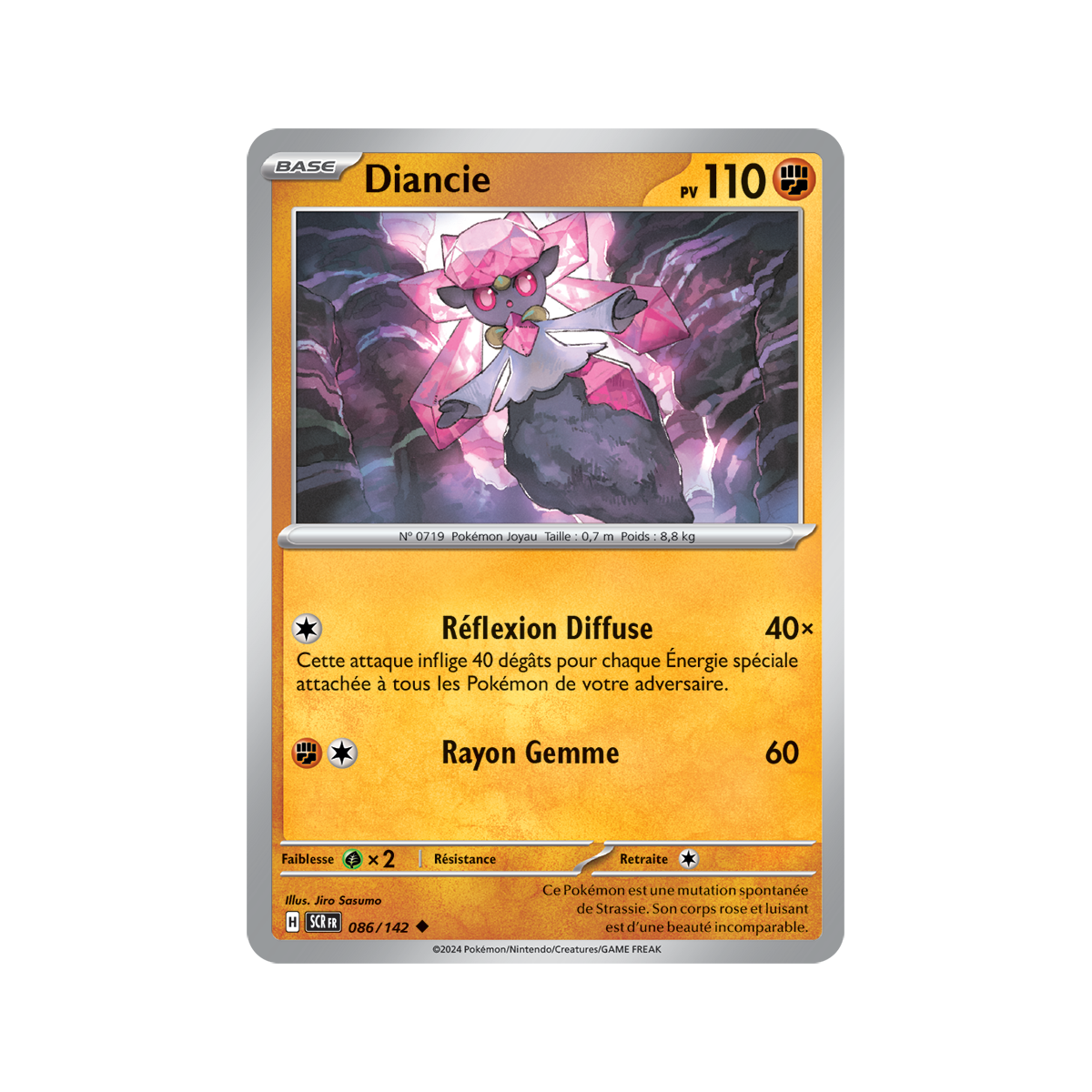 Diancie – Rückseite 86/142 – Scharlachrote und violette Sternkrone