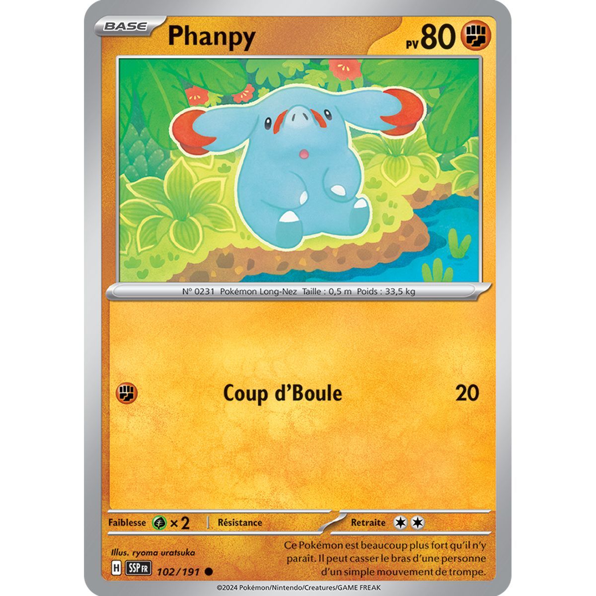 Phanpy - Commune 102/191 - Scharlachroter und violetter Wogender Funke