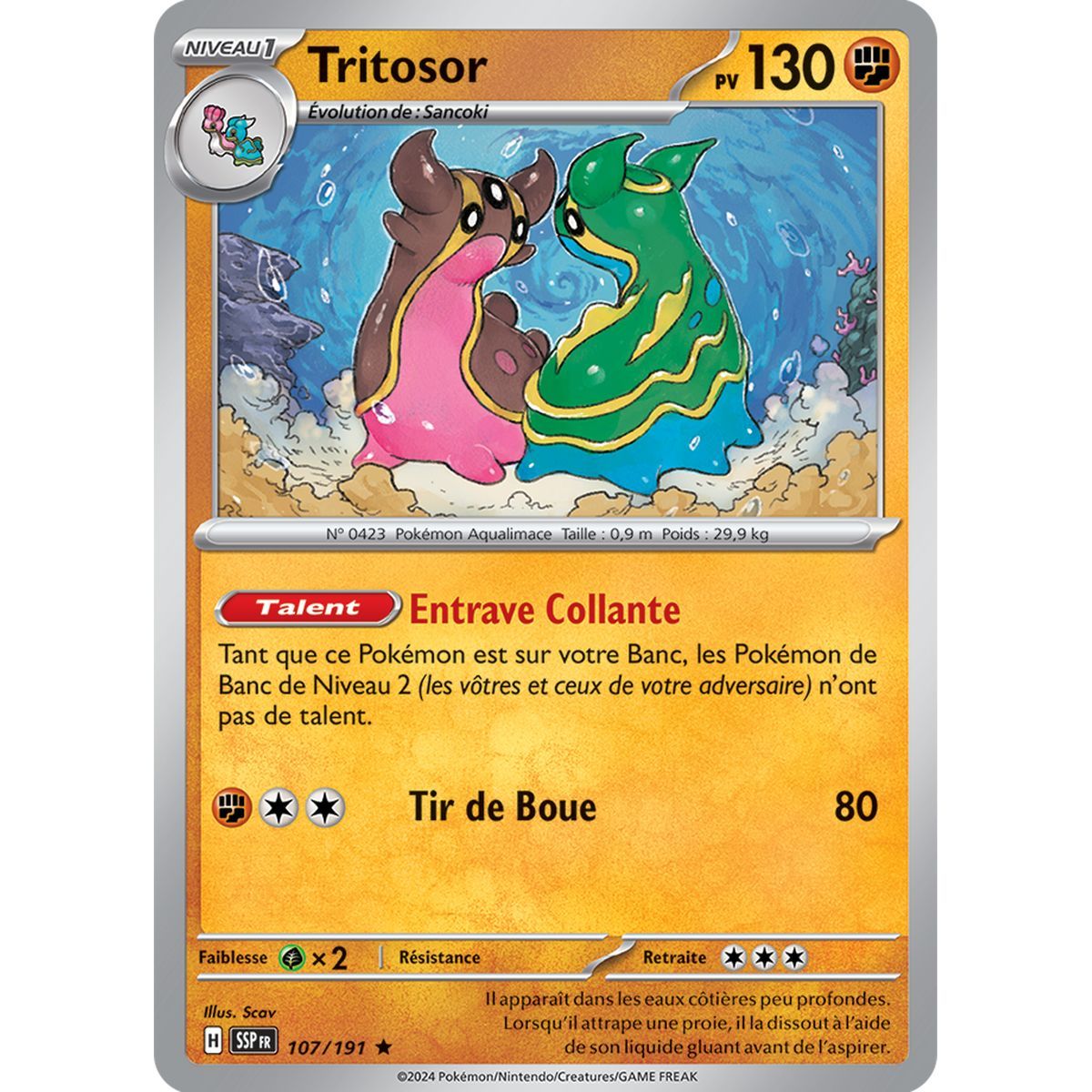 Tritosor – Holo Rare 107/191 – Scharlachroter und violetter Wogenfunke