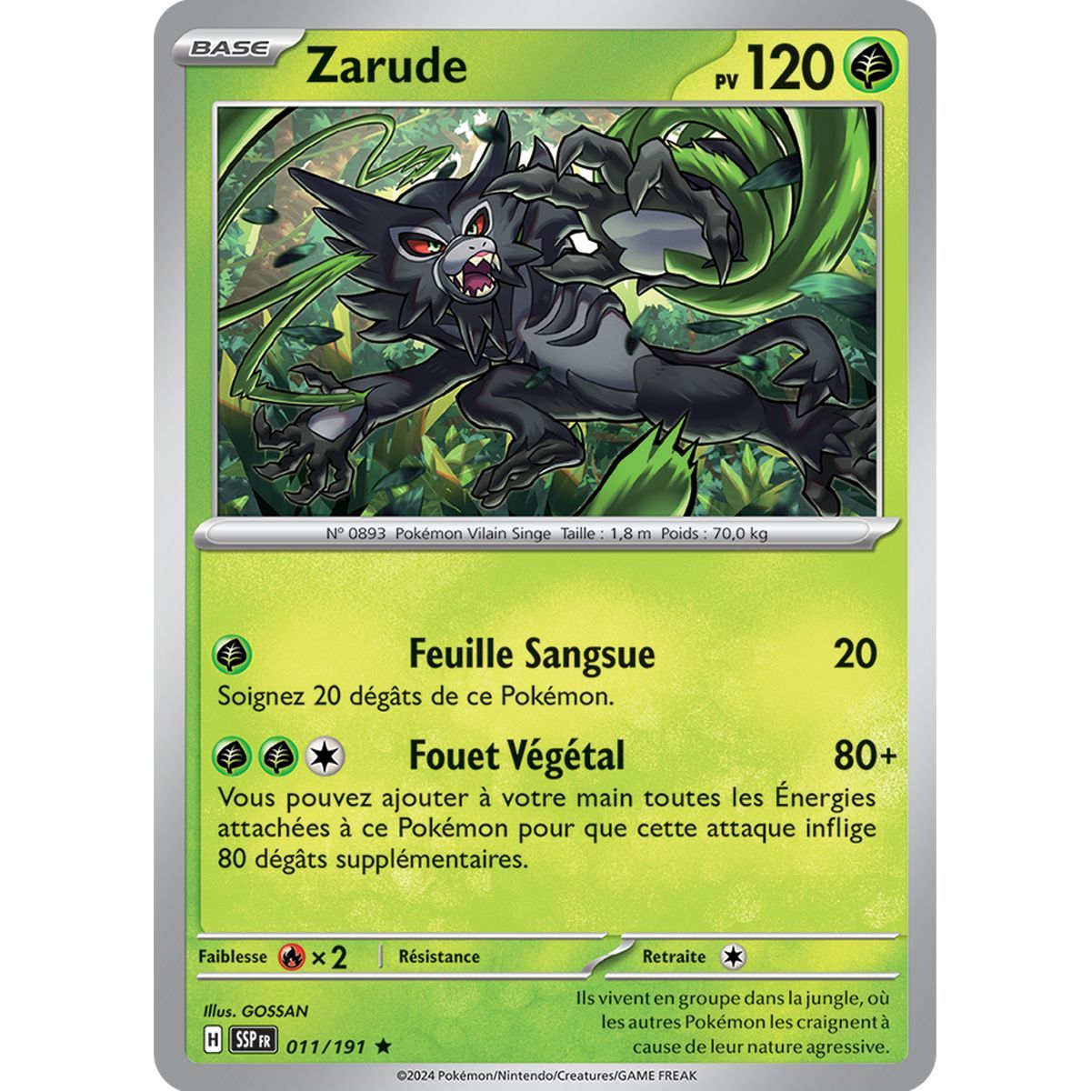 Zarude – Holo Rare 11/191 – Scharlachroter und violetter Wogender Funke