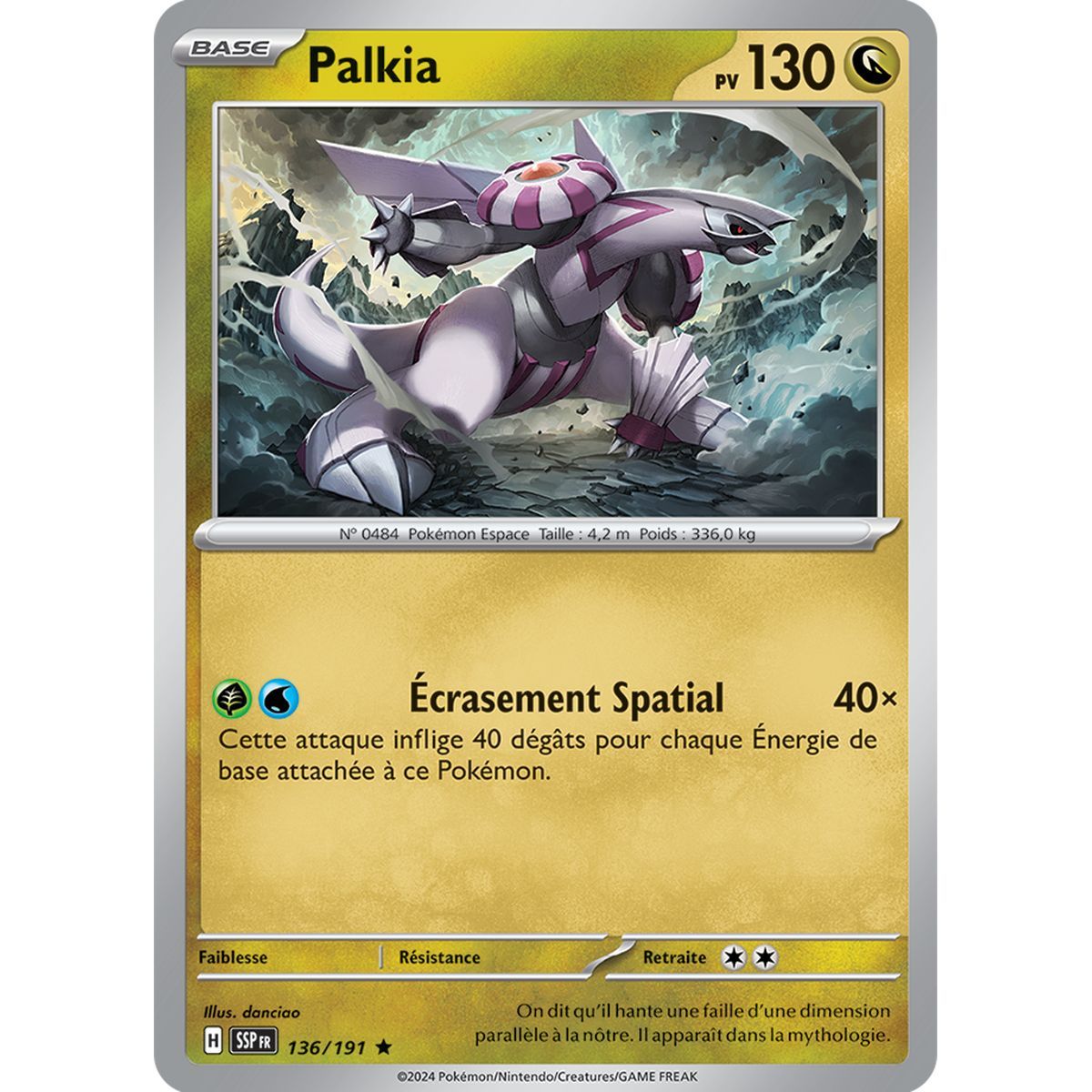 Palkia – Holo Rare 136/191 – Scharlachroter und violetter Wogender Funke