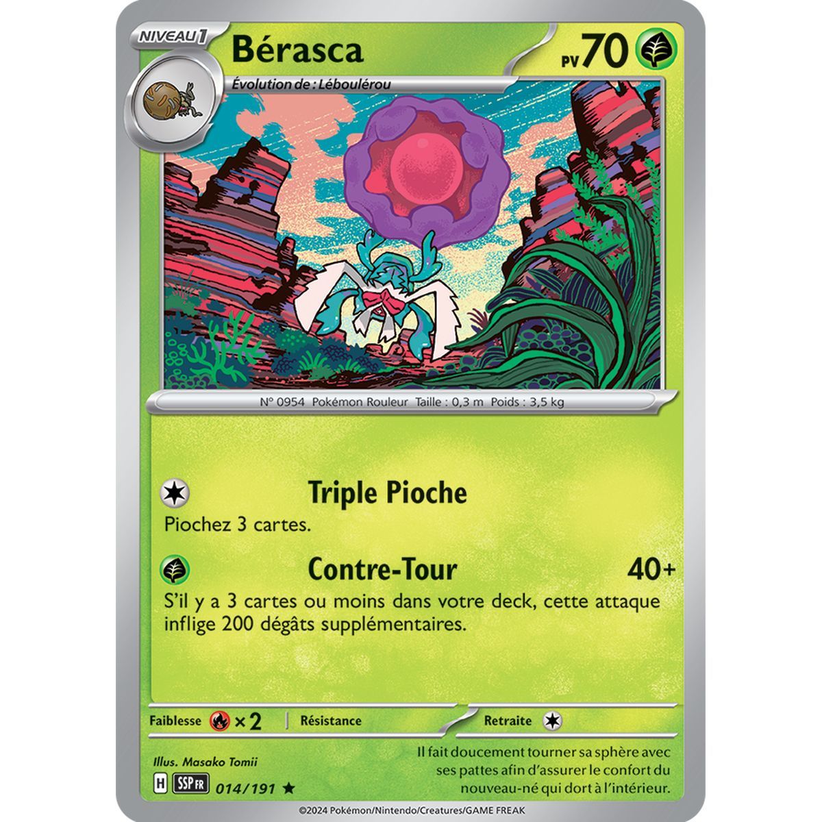 Berasca – Holo Rare 14/191 – Scharlachroter und violetter Wogender Funke