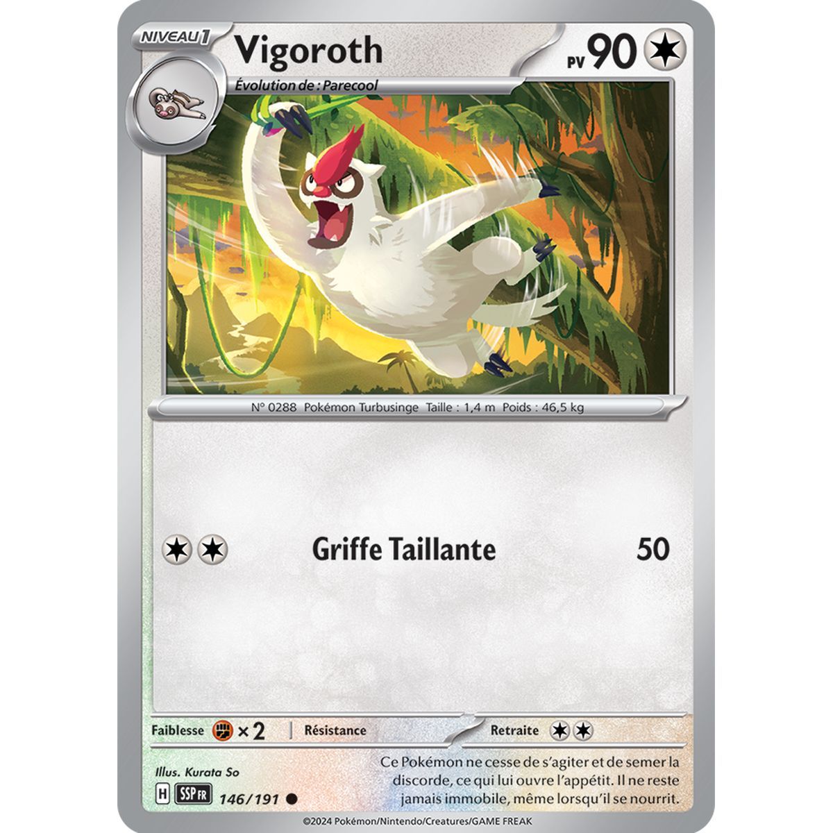 Vigoroth - Common 146/191 - Scharlachroter und violetter Wogender Funke