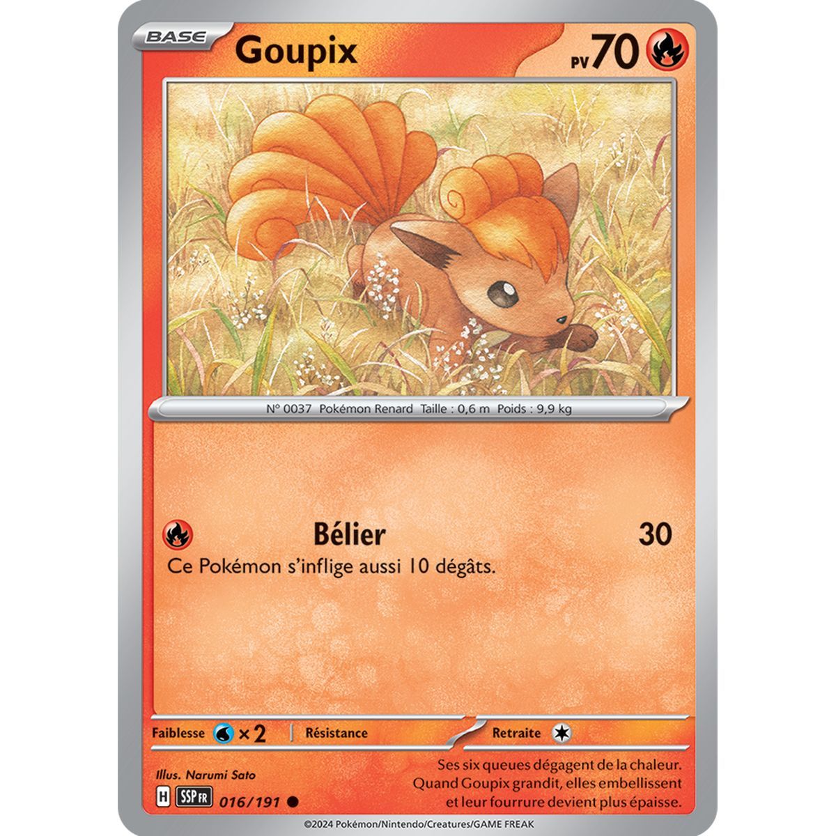 Vulpix – Rückseite 16/191 – Scharlachroter und violetter wogender Funke