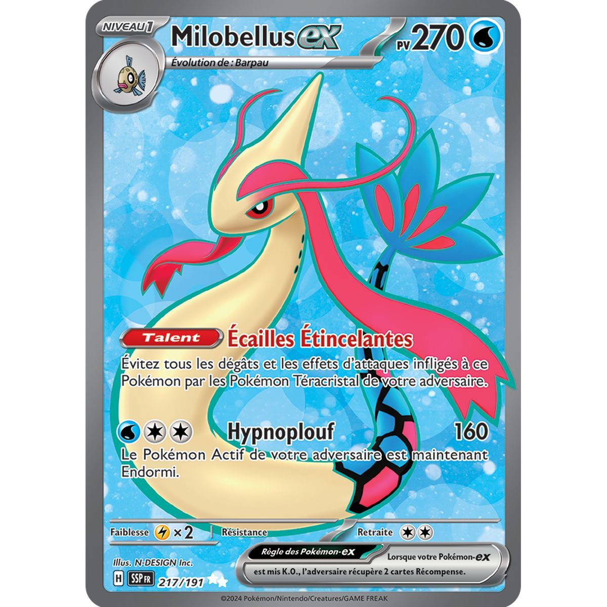 Milobellus-ex - Ultra Rare 217/191 - Scharlachroter und violetter Wogender Funke