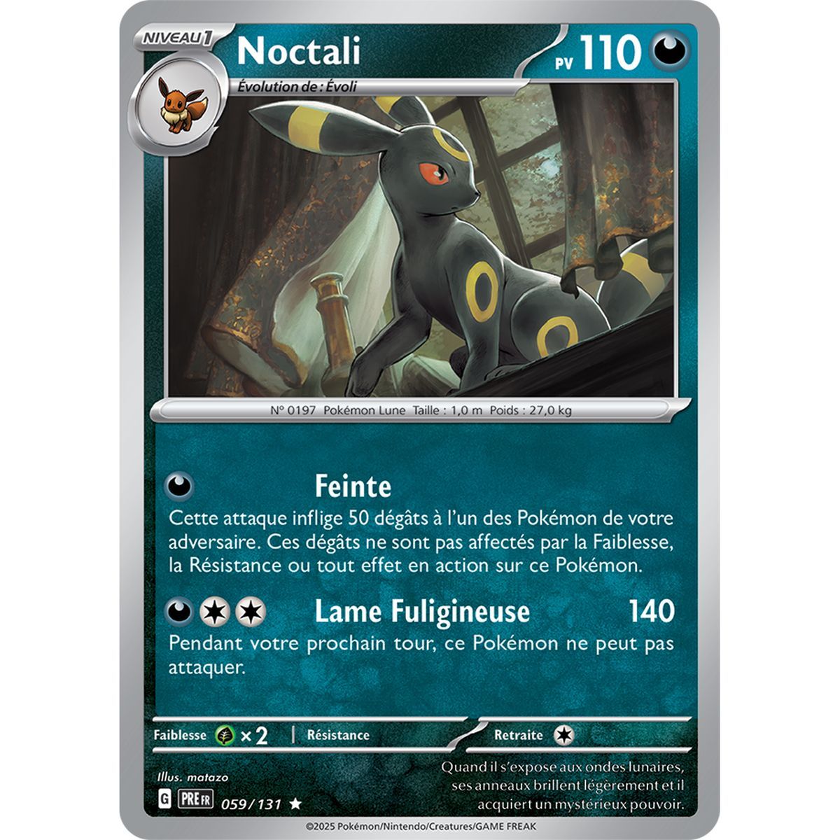 Noctali – Holo Rare 59/131 – Scharlachrot und Lila 8,5 Prisma-Entwicklungen
