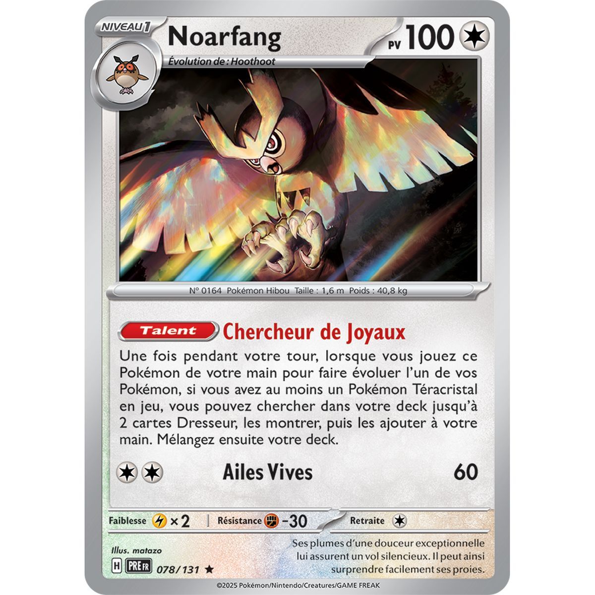Noarfang – Holo Rare 78/131 – Scharlachrot und Lila 8,5 Prisma-Entwicklungen