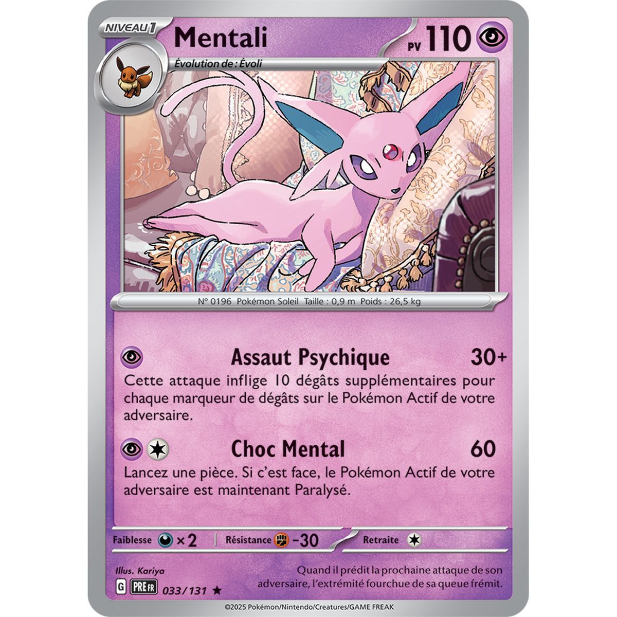 Espeon – Holo Rare 33/131 – Scharlachrot und Lila 8,5 Prisma-Entwicklungen