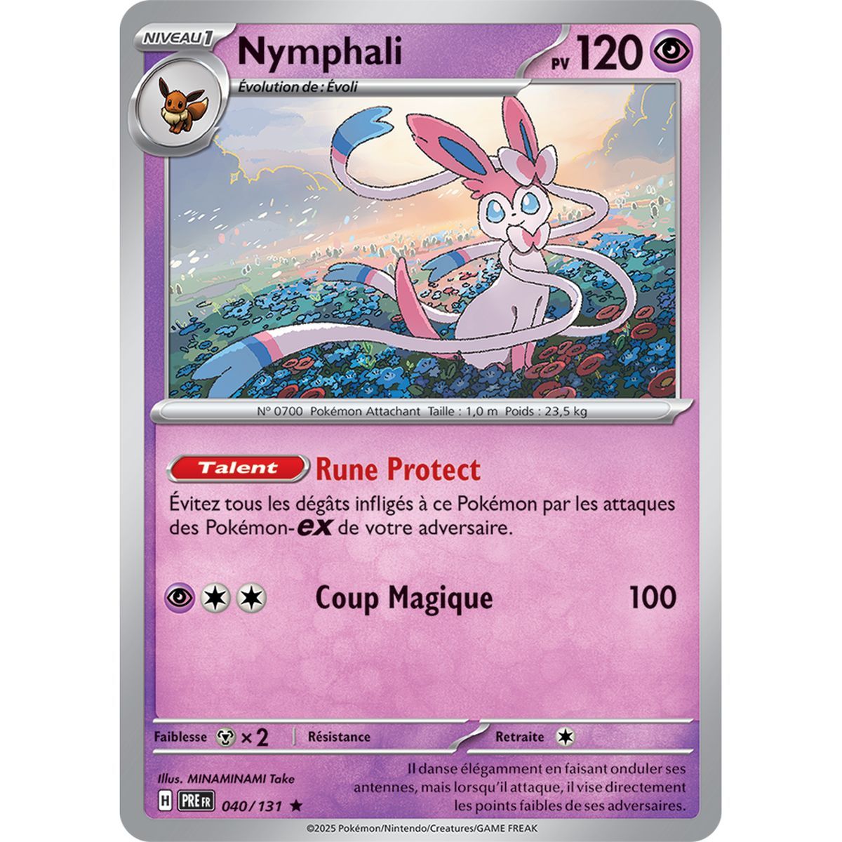 Sylveon – Holo Rare 40/131 – Scharlachrot und Lila 8,5 Prisma-Entwicklungen