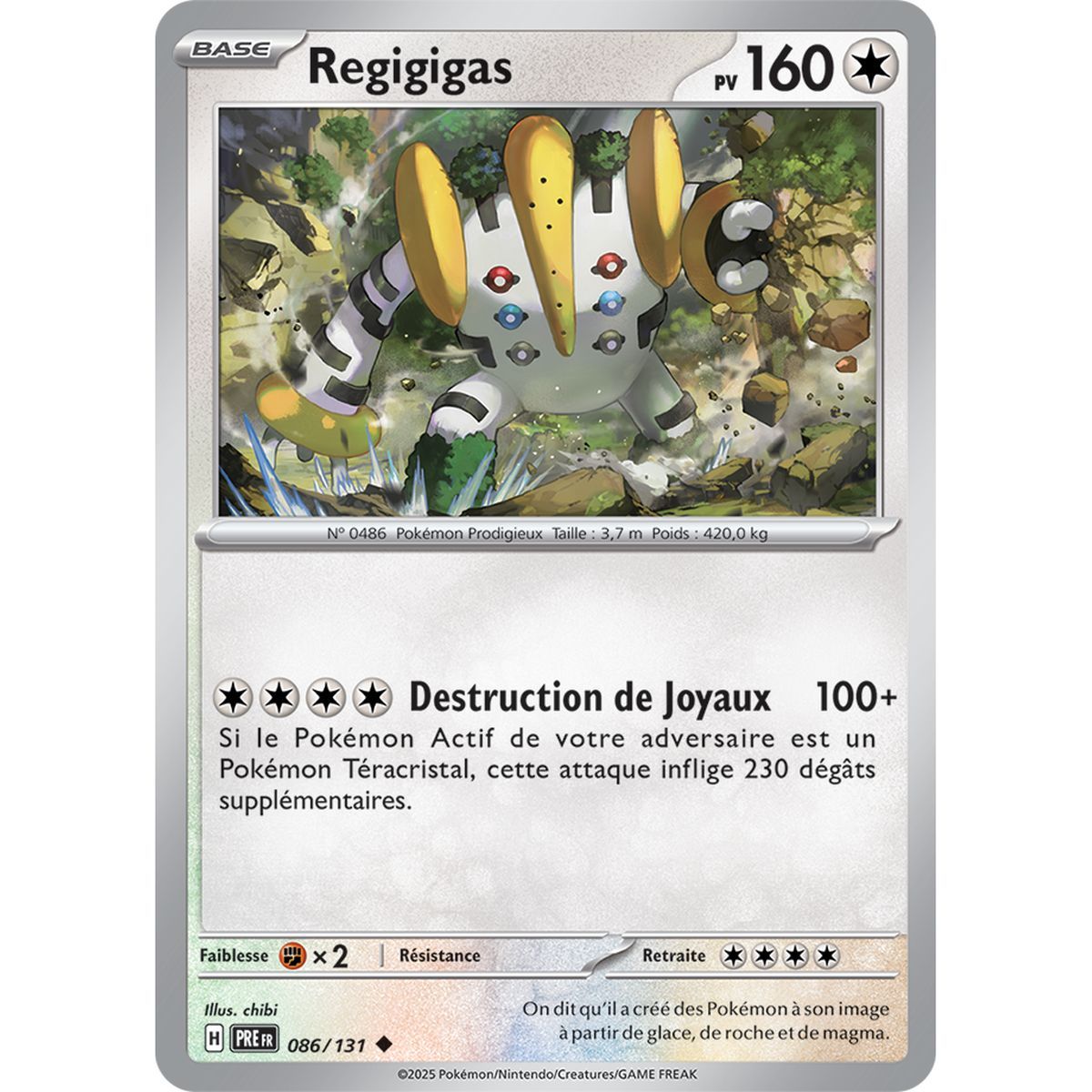 Regigigas – Rückseite 86/131 – Scharlachrot und Lila 8,5 Prisma-Entwicklungen