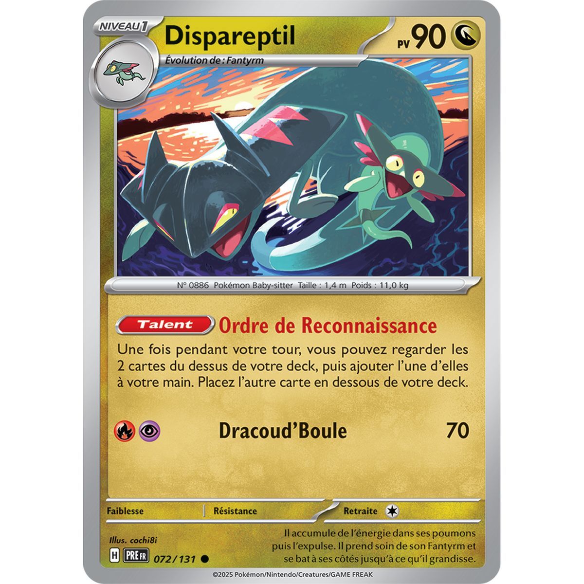 Dispareptil – Rückseite 72/131 – Scharlachrot und Lila 8,5 Prisma-Entwicklungen