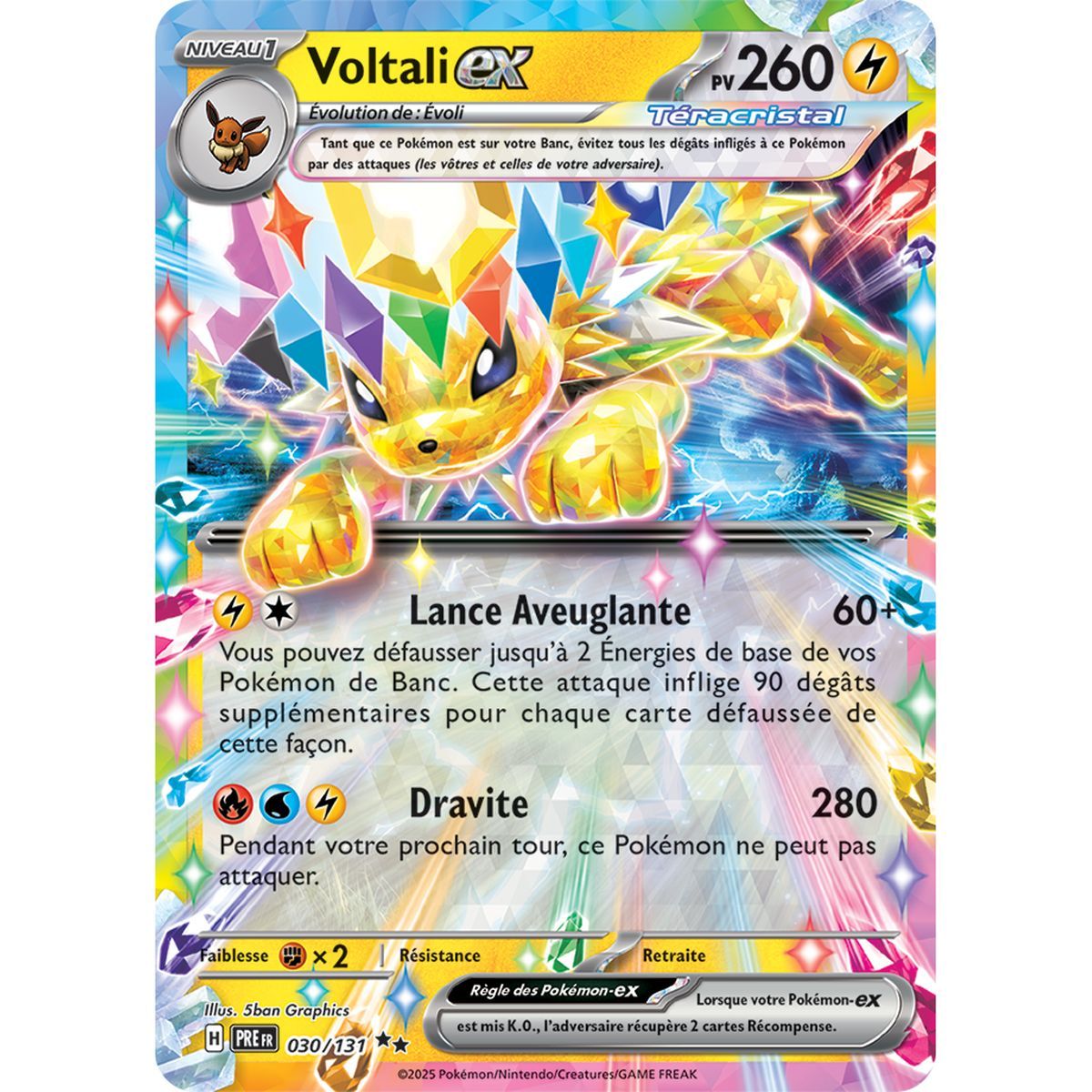 Jolteon-ex - Doppelt selten 30/131 - Scharlachrot und Lila 8.5 Prism Evolutions