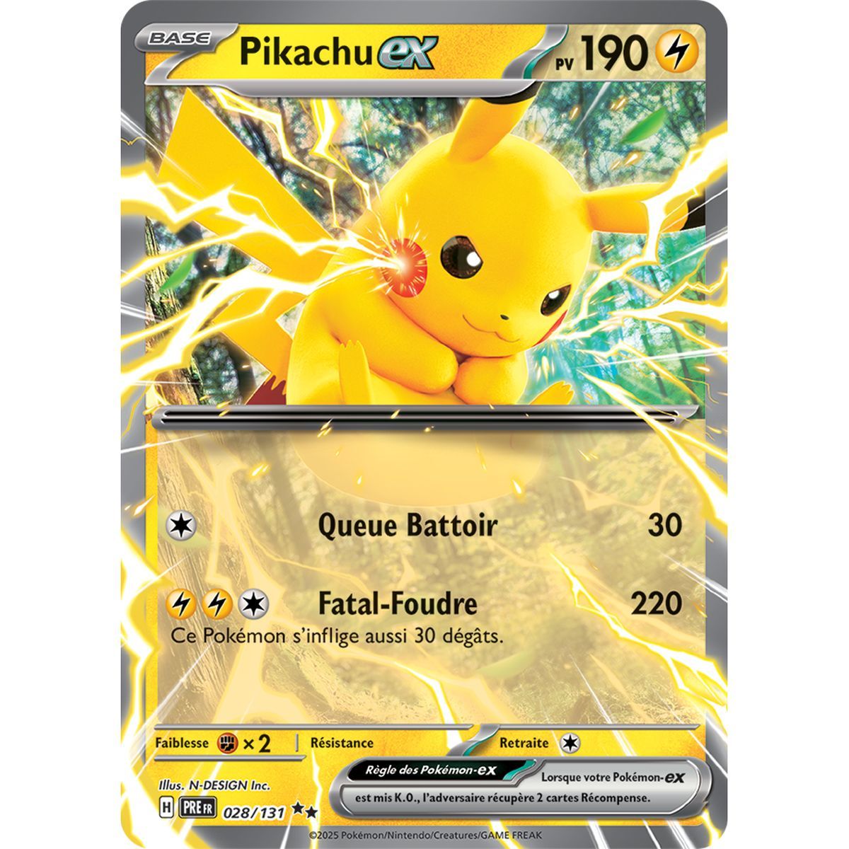 Pikachu-ex - Doppelt selten 28/131 - Scharlachrot und Lila 8.5 Prism Evolutions