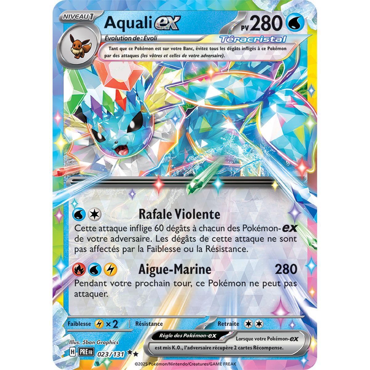 Vaporeon-ex - Doppelt selten 23/131 - Scharlachrot und Lila 8.5 Prism Evolutions