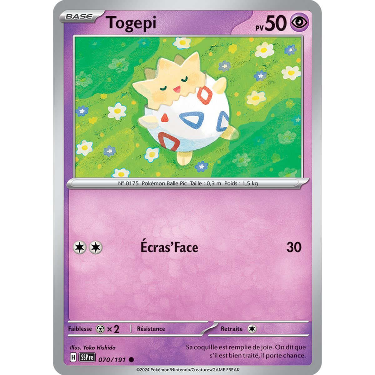 Togepi – Rückseite 70/191 – Scharlachroter und violetter wogender Funke