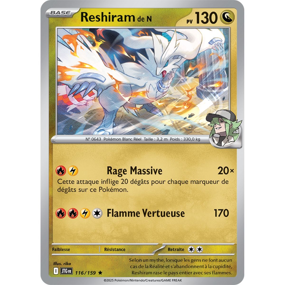 Reshiram von N – Rückseite 116/159 – Scharlachrot und Lila 9 gemeinsame Abenteuer