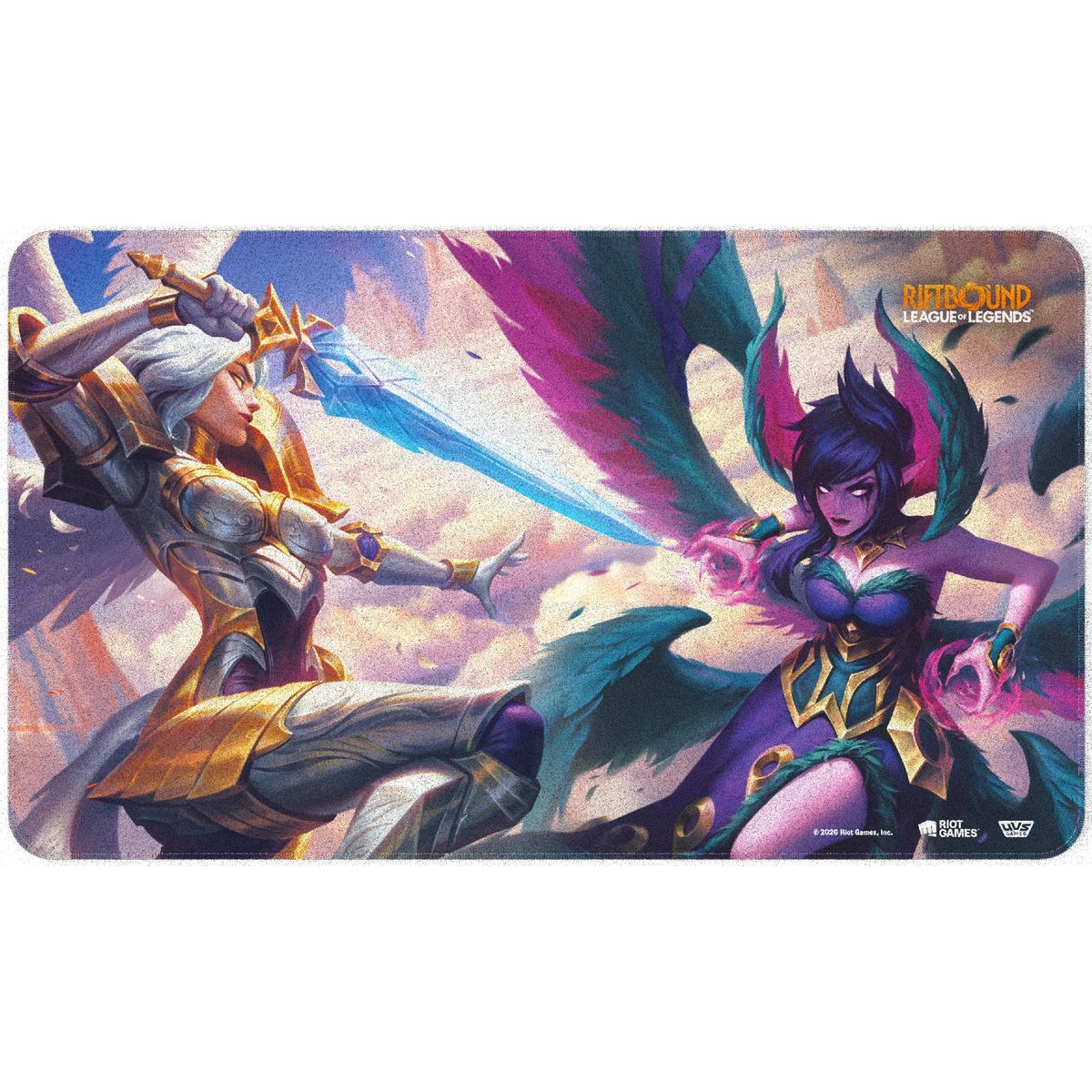 Spielmatte – Kayle vs. Morgana – Riftbound League of Legends TCG – Set 4 Vendetta – Versiegelt