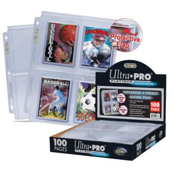 100 Ordnerseiten – 4 Boxen für Toploader: Sichere Seiten – Platinum-Serie – Ultra Pro