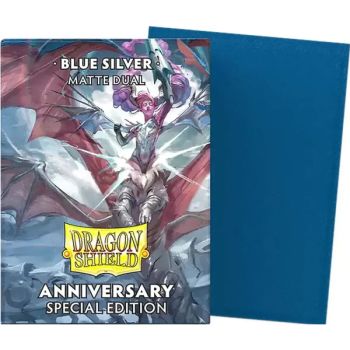 100 Kartenhüllen - Standard - Dual Anniversary Blau Silber - Dragon Shield