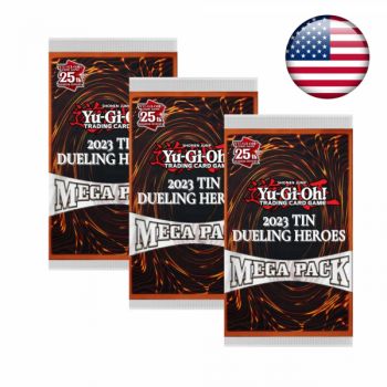 Item Yu-Gi-Oh! - Lot von 3 Mega Pack Tin Box Boosters 25. Jahrestag 2023 – Duelling Heroes – Amerikanische USA