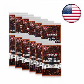 Item Yu Gi Oh! - Lot mit 12 Mega Pack Tin Box Boostern zum 25-jährigen Jubiläum 2023 – Duelling Heroes – Amerikanische USA