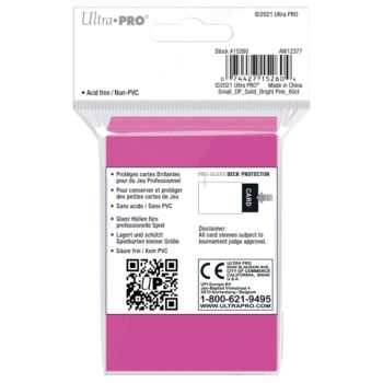 60 Kartenhüllen – Klein – Leuchtend Pink – PRO-Gloss Ultra Pro
