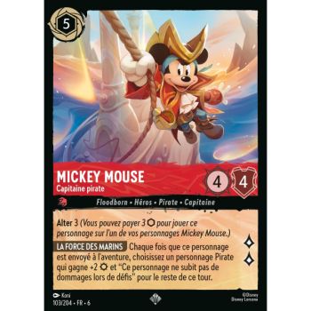 Item Mickey Mouse, Piratenkapitän - 103/204 - AZS - Das Azuritmeer - Brillant - Premium - Französisch