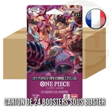 Schachtel mit 24 Blister-Boostern – OP11: Blitzschnelle Fäuste – One Piece CG – OP-11 – FR