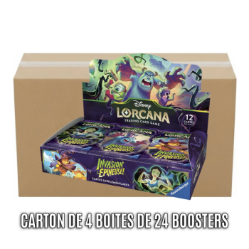 Karton mit 4 Schachteln à 24 Boosterpacks – Kapitel 13: Dornige Invasion – Disney Lorcana – Set 13 – FR