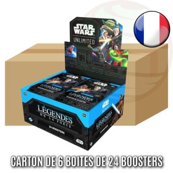 photo Schachtel mit 6 Schachteln mit je 24 Boostern – Star Wars Unlimited: Legends of the Force – FR