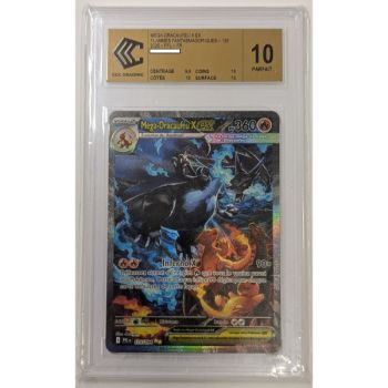 [CCC 10 – Perfekt] – Bewertete Karte – Mega-Glurak X-ex 125/094 – Mega-Entwicklung: Phantasmale Flammen – 2025 – Pokémon – Französisch